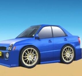 Blue Subaru Sedan Car 3d model