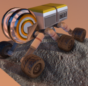 3D-Modell des Mars-Rover-Raumfahrzeugs