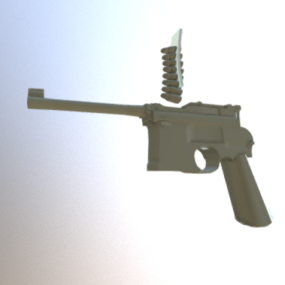 Pistole Mauser C96 Waffe 3D-Modell