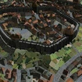 3D-Modell des mittelalterlichen Stadtdesigns
