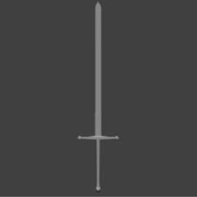 דגם תלת מימד של Claymore Sword Weapon מימי הביניים