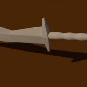 Pisau Pedang Abad Pertengahan Model Poli Rendah 3d