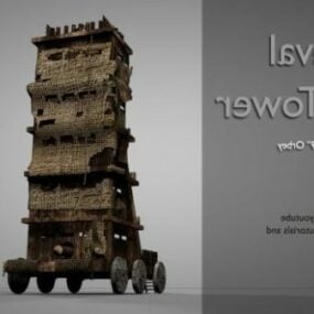 Medieval Siege Tower Weapon 3d model