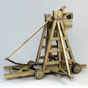 Mittelalterliche Trebuchet-Waffe 3D-Modell