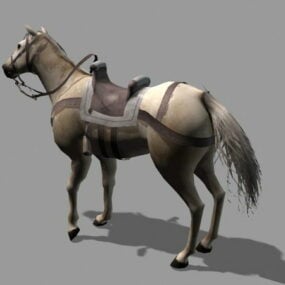 Tierisches mittelalterliches Kriegspferd 3D-Modell
