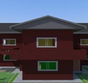 Mellanstor husbyggnad 3d-modell
