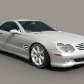 Beyaz Mercedes Benz Sl 500 Araba 3D model