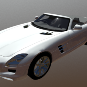 White Mercedes Sls Car 3d model
