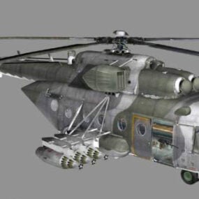 เฮลิคอปเตอร์ Mi-171sh พร้อมจรวดโมเดล 3 มิติ