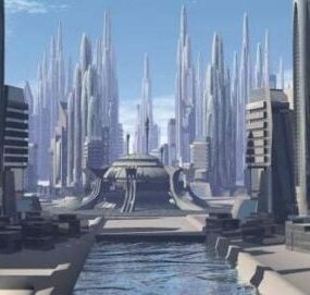 Sci-fi Millennium City 3d-modell