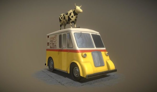 Cartoon Milk Car