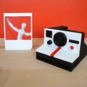 Modelo 3d imprimible de cámara Polaroid en miniatura