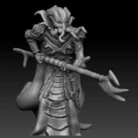 Mindflayer Guard Character Sculpture 3d-modell