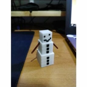 Printable Minecraft Snow Golem 3d model