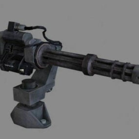 Modello 3d di mini pistola militare