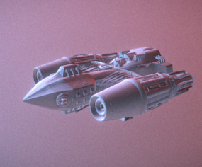 3D model návrhu těžební kosmické lodi