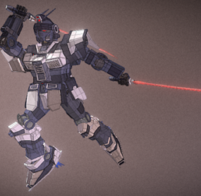 Battle Robot With Weapon 3d model