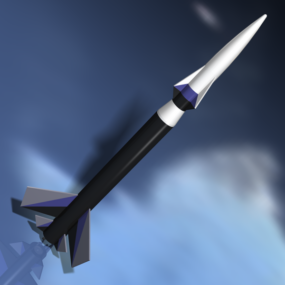 Militärraketen-3D-Modell