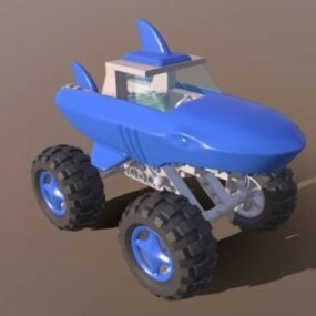 Cartoon Truck Shark Design דגם תלת מימד