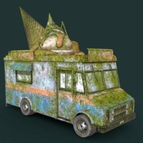 Gaming Mossy Ice Cream Truck 3d model