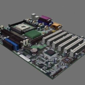 Modello 3d della scheda madre Full Atx del PC