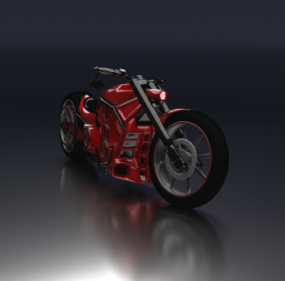 Chopper Shape Motorcycle Design 3d model