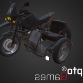 Roadster Motorcycle Vehicle With Driver Man 3d model