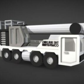 דגם תלת מימד רכוב של משאית מנוף