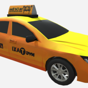 Çizgi film Vintage Taksi Taksi 3D modeli