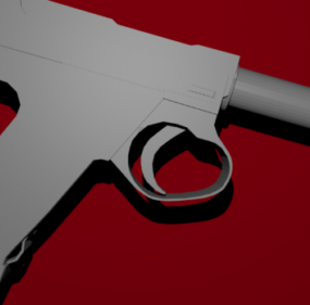 Model 3d Konsep Pistol Otomatis