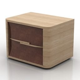 Black Wood Nightstand Cube Shape 3d model