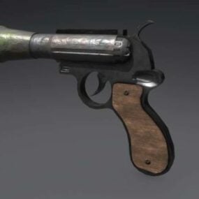3д модель старого винтажного ручного пистолета