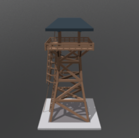 Wood Water Tower 3d model