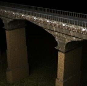Model 3D starego kamiennego mostu