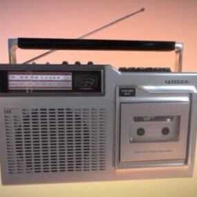 Modelo 3d de rádio vintage antigo