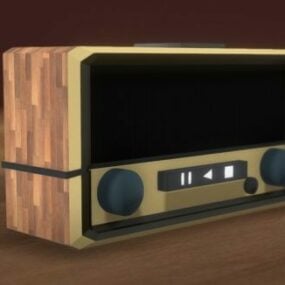 3д модель Винтажного школьного радио