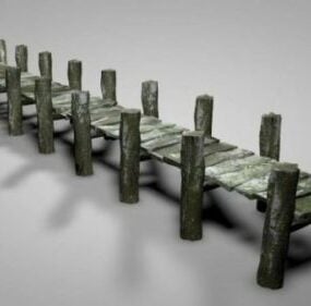 Route du vieux quai en bois modèle 3D