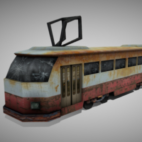 Vintage Electric Apocalyptic Tram 3d model