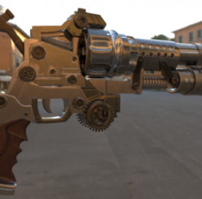 3D model armádní revolverové zbraně