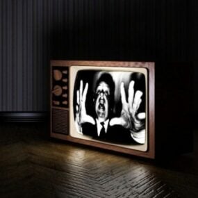نموذج تلفزيون قديم قديم ثلاثي الأبعاد