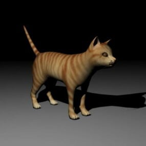 オレンジ色の猫の動物3Dモデル