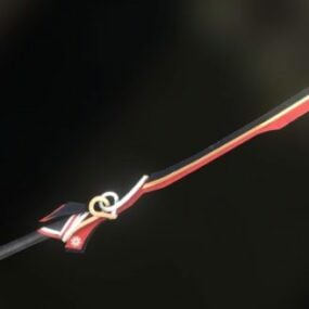 Modelo 3d de arma de espada vermelha de ficção científica