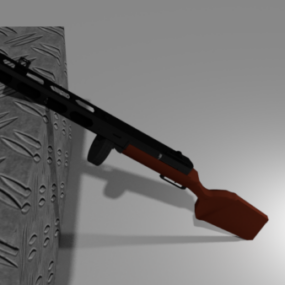 3д модель Пистолета-пулемета ППШ Оружие