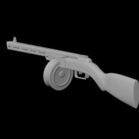 Ppsh Machine Gun Weapon 3d model
