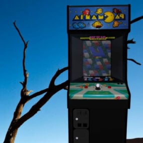 Máquina Arcade Pacmania modelo 3d