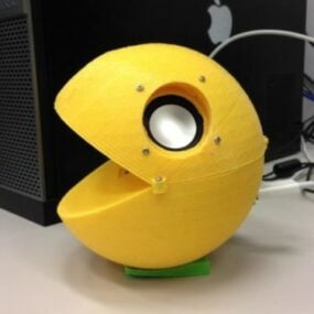 Pacman Usb Stereo Speaker Printable 3d model