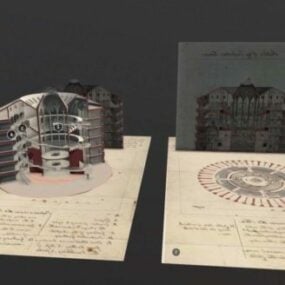 Model 3D więzienia w grze budowlanej