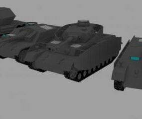 ヴィンテージ IV 号戦車 3D モデル