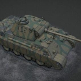 نموذج دبابة بانزر V النمر العسكرية ثلاثية الأبعاد