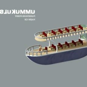 Barco de pasajeros mediano modelo 3d